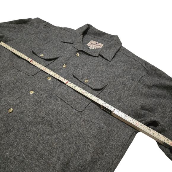 Vintage Woolrich Wool Shirt Jacket Brown 2XL John Rich Woolen Mills - Picture 6 of 8